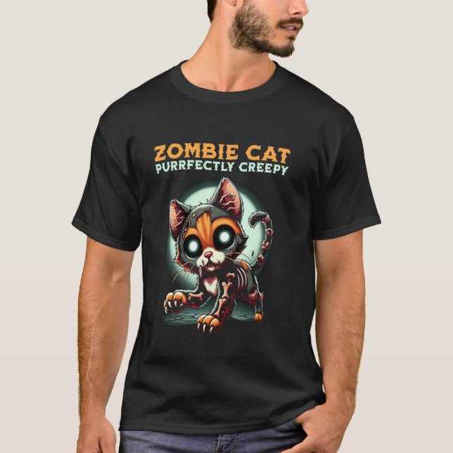 T-shirt Chat Zombie parfaitement Déplaisant (Devant)