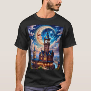 T-shirt Château céleste et Lune face Tee