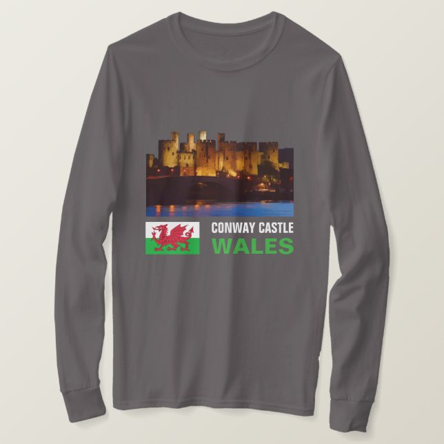 T-SHIRT CHÂTEAU DE CONWAY, WALES (Design devant)