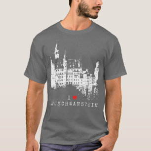 T-shirt Château de Neuschwanstein Lover Bavière Vintage I 