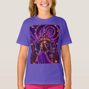 T-shirt Château de Princesse Fantastique Violet Art Cosm