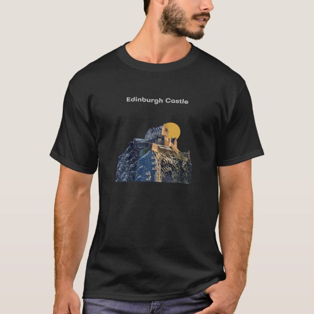 T-shirt Château d'Édimbourg Écosse Conte de fées Royal Rét (Devant)