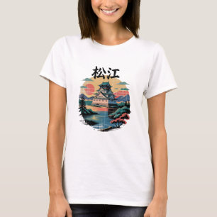 T-shirt Château Japonais Coucher de Soleil – Samouraï Scén