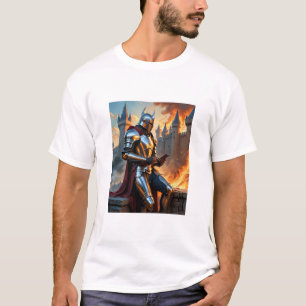 T-shirt Château médiéval Chevalier Feu Amusant Imaginaire 