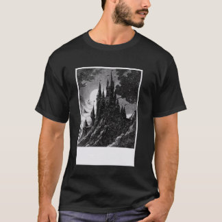 T-shirt Château Médiéval Mythique Vintage Rétro Fantastiqu