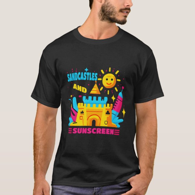 T-shirt Châteaux De Sandales Et Écran Solaire (Devant)