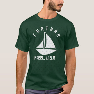 T-shirt Chatham Massachusetts Voilier Bateau Blanc Texte A