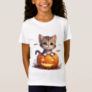 T-Shirt Chaton à l'intérieur d'une citrouille Halloween 🎃