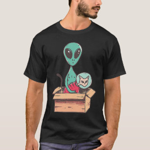 T-shirt Chaton Alien Carton Cosmonaute Espace
