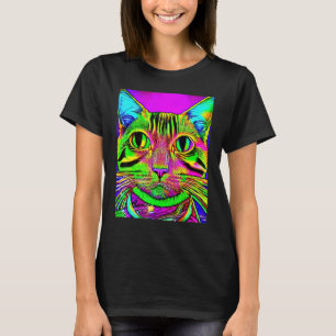 T-shirt Chaton amateur de chat psychédélique dans le style