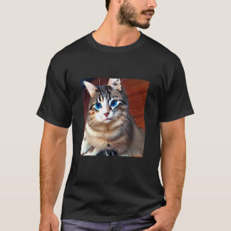 T-shirt Chaton au Yeux Bleus Adorable & Mignon Félin