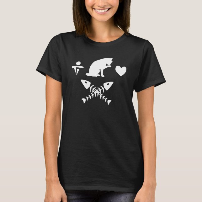 T-shirt Chaton avec arête de poisson (Devant)
