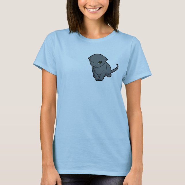 T-shirt Chaton bleu russe (Devant)