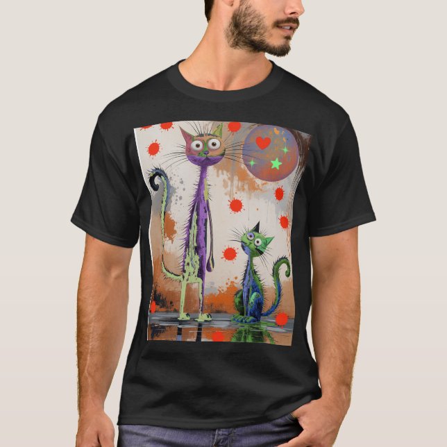 T-shirt chaton coloré (Devant)