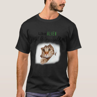 T-shirt Chaton de chat alien adorable Tissu Amour Chats Pe