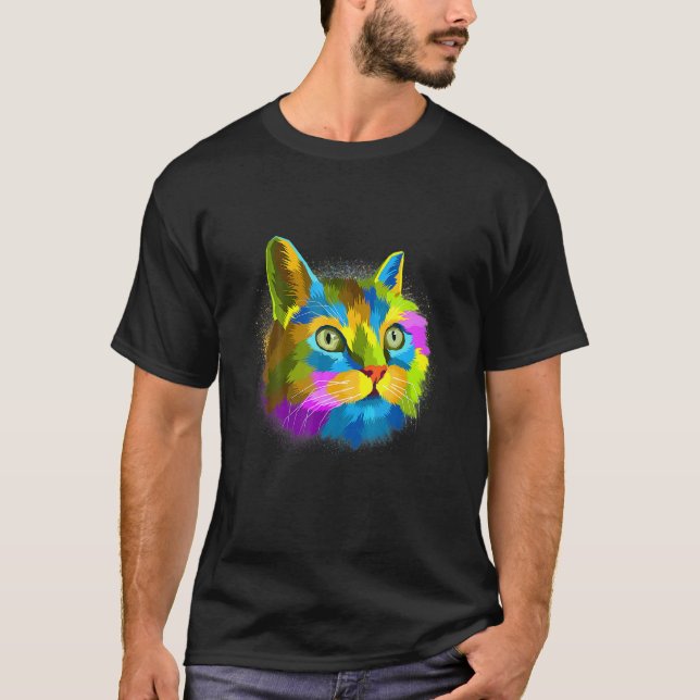T-shirt Chaton de chat coloré (Devant)