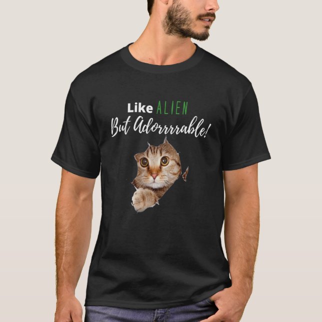 T-shirt Chaton de chat extraterrestre Personne de chat drô (Devant)