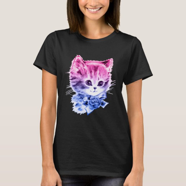 T-shirt Chaton de fierté bisexuelle (Devant)