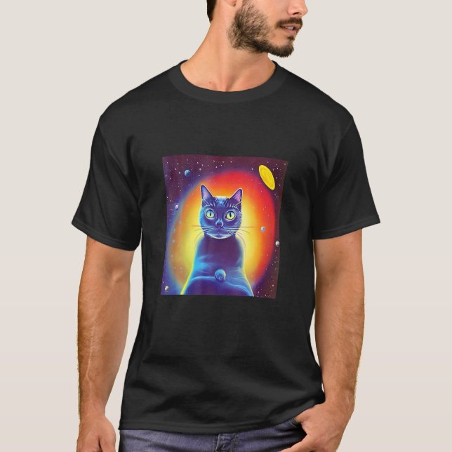 T-shirt Chaton de l'espace extra-atmosphérique félin de sc (Devant)