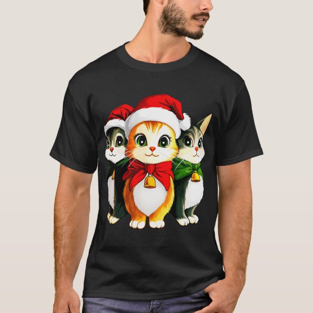 T-Shirt chaton de Noël (Devant)
