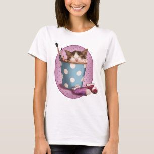 T-shirt Chaton de pot de crayon