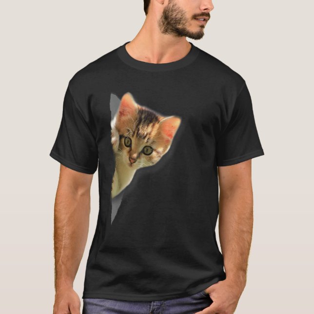 T-shirt Chaton Déchiré Tissu   Chat   Propriétaire de chat (Devant)