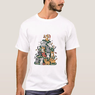 T-shirt Chaton drôle Arbre de Noël Chat Animal Familier Am