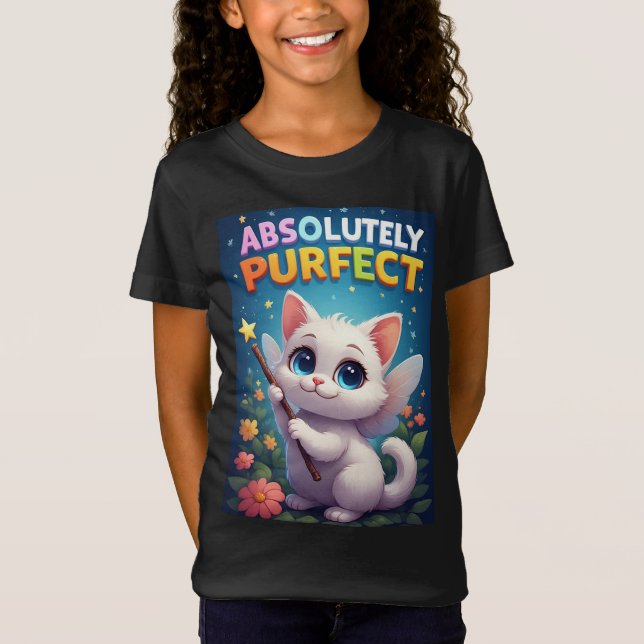 T-Shirt Chaton Fantastique Avec des Ailes de Fée (Devant)