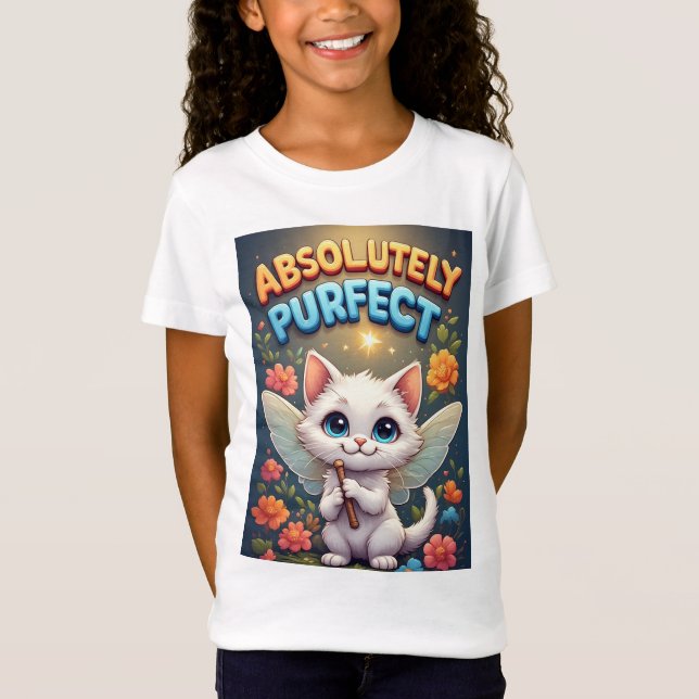T-Shirt Chaton Fantastique Avec des Ailes de Fée (Devant)
