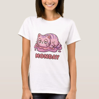T-shirt chaton fondant "Je déteste les lundis" ide