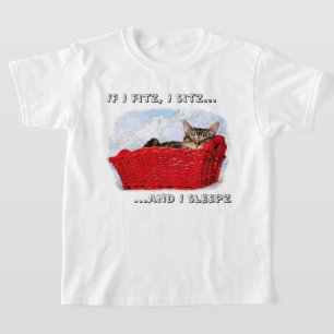 T-shirt Chaton Gris Couché Personnalisé À L'Avant Du Pa
