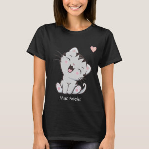 T-shirt chaton gris mignon et cœur