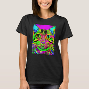 T-shirt Chaton Kitty Psychedelique Dans Le Style De Chat 1