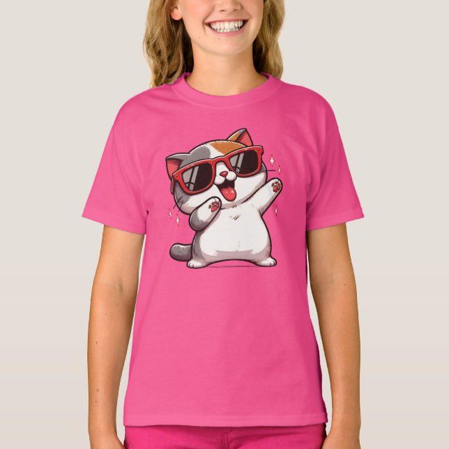 T-shirt Chaton lunettes de soleil Pumped Up! (Devant)