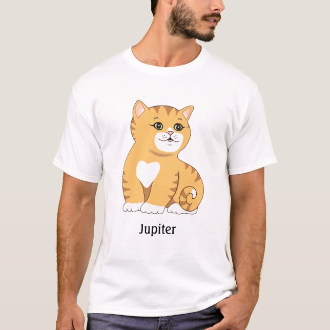 T-shirt chaton marron orange mignon (Devant)