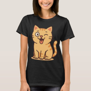 T-shirt Chaton Mignon Clin d'Œil Dessin Animé – Drôle Kitt