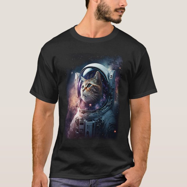 T-shirt Chaton Mignon Dans L'Espace Profond  Chat (Devant)