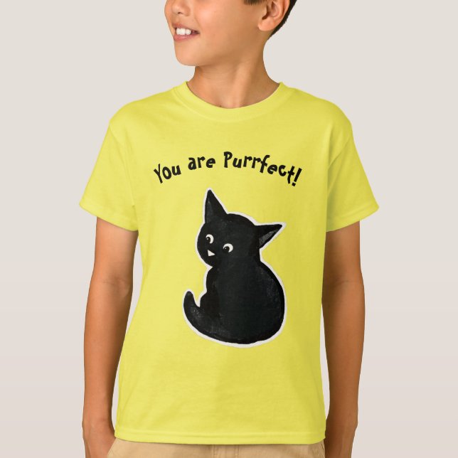 T-shirt chaton noir (Devant)