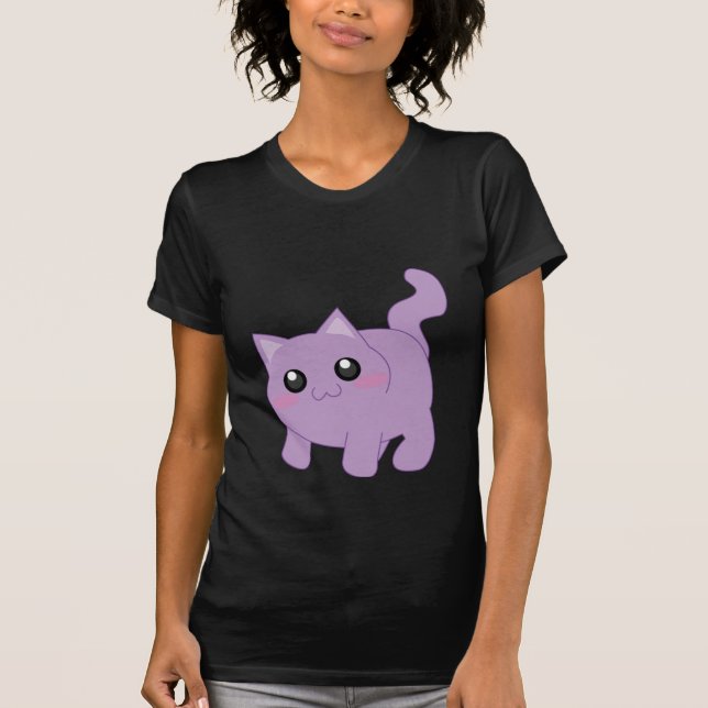 T-shirt Chaton - pourpre et mignon (Devant)