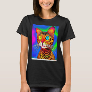T-shirt Chaton Psychédélique Kitty Kitten En Style Chat