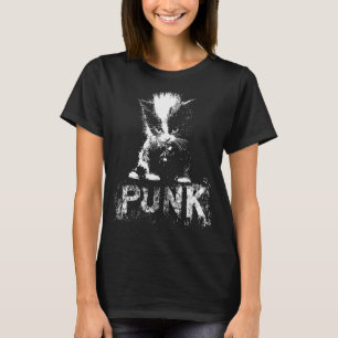 T-shirt Chaton Punk Chat Avec Mohawk Nge Design Gothique