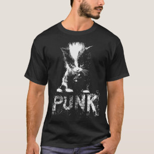 T-shirt Chaton Punk Chat Avec Mohawk Nge Design Gothique