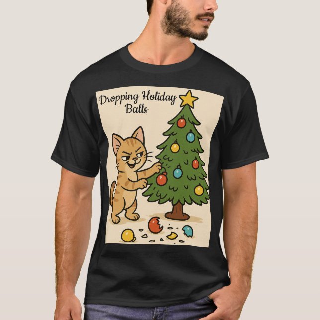 T-shirt Chaton rieur Chaos de Noël2 (Devant)