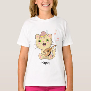 T-shirt Chaton Tabby Châtaigne Musical Heureux