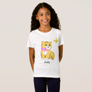 T-shirt chaton tabby mignon & papillon