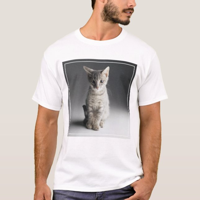 T-shirt Chaton tigré bleu (Devant)
