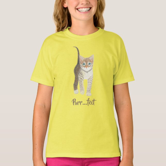 T-shirt Chaton tigré jaune (Devant)