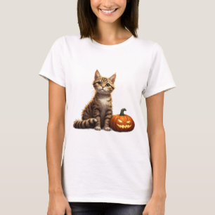 T-shirt Chaton Tigré Thème Halloween Automne 🎃