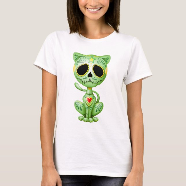 T-shirt Chaton vert de sucre de zombi (Devant)