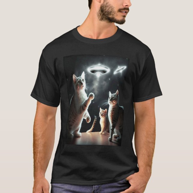 T-shirt Chatons de la galaxie UFO de chat dans l'espace 15 (Devant)